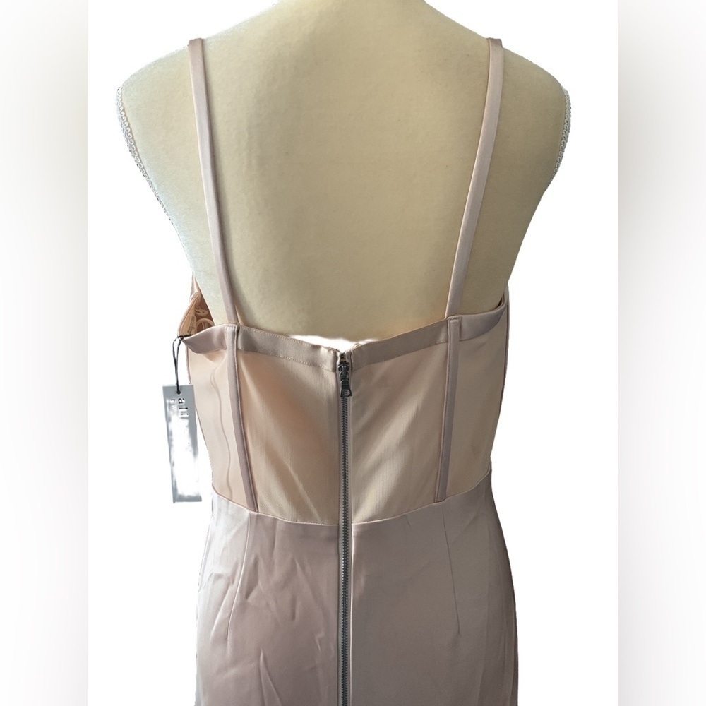 Alice + Olivia Valentina Satin Maxi Dress in Almond - Picture 7 of 13